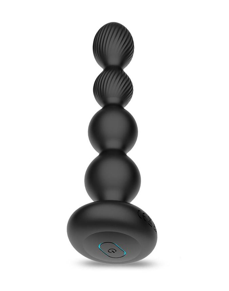 IY Mouve - Roterende en Vibrerende Geribbelde Buttplug met Afstandsbediening - 2 motoren - Zwart-Erotiekvoordeel.nl