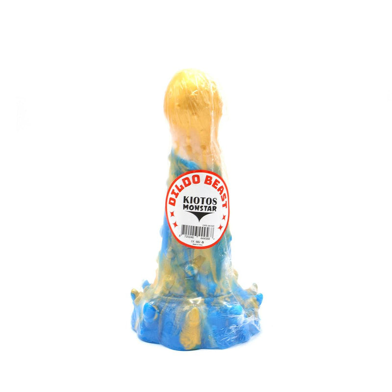 Kiotos Monstar - Dildo Beast 20 - Goud/Blauw/Wit-Erotiekvoordeel.nl