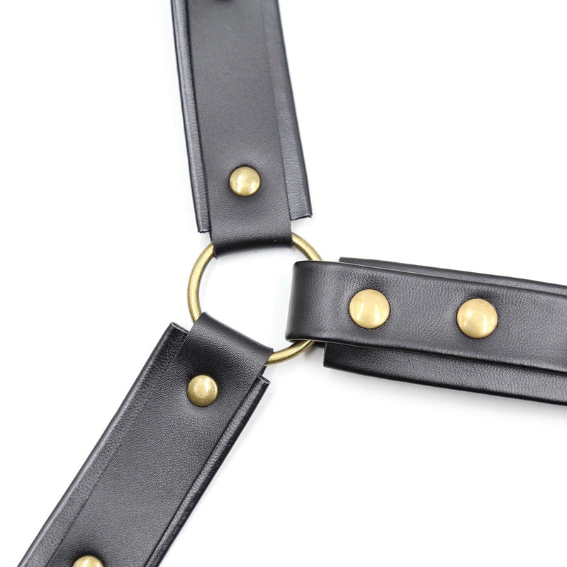 Fixxx - Harnasje met collar - PU-Leder - Verstelbaar - One Size - Zwart-Erotiekvoordeel.nl