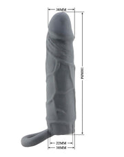 Pretty Love - Laige - Realistische Penis Sleeve - Donkergrijs-Erotiekvoordeel.nl