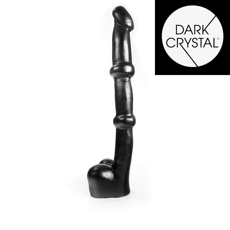 Dark Crystal - Dildo Met Ribbels - 34 x 5,2 cm - Zwart-Erotiekvoordeel.nl