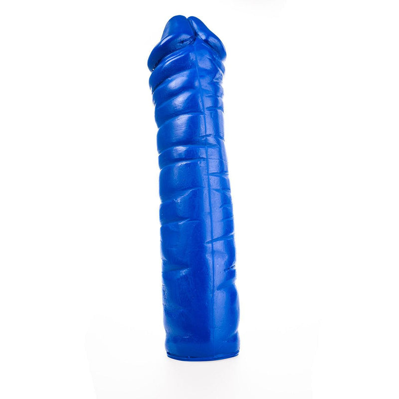 All Blue - Geribbelde Dildo - 38 x 8,5 cm - Blauw-Erotiekvoordeel.nl