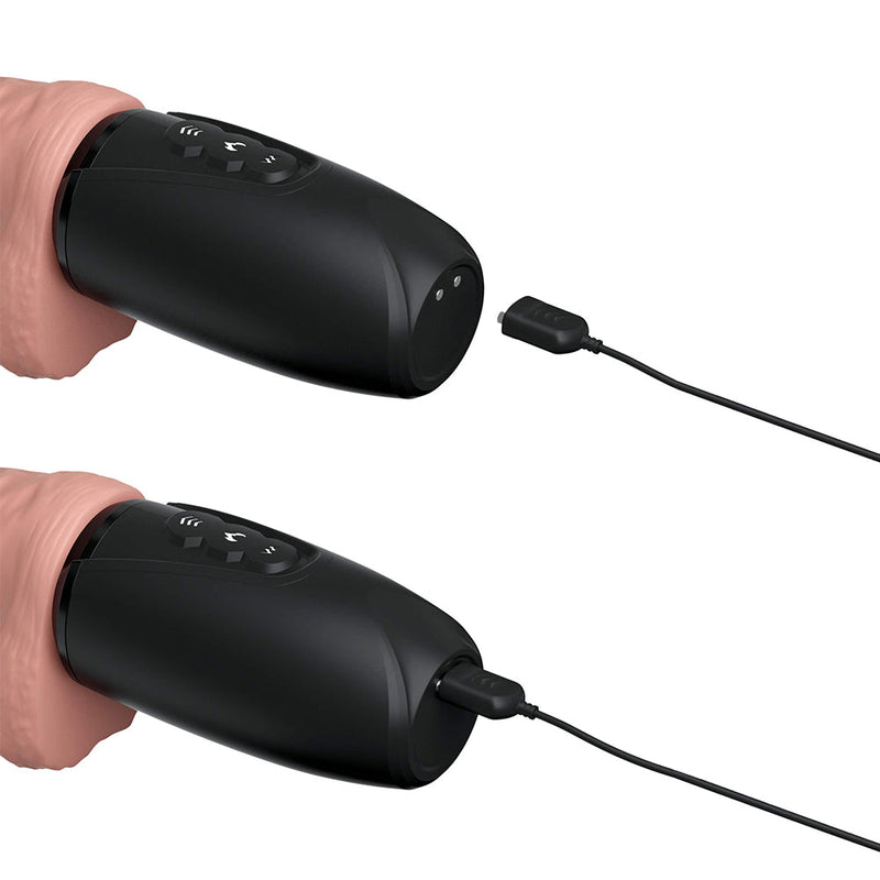 Pipedream - King Cock - Stotende Vibrerende en Verwarmende Dildo met Scrotum - 16,5 cm - Lichte Huidskleur-Erotiekvoordeel.nl