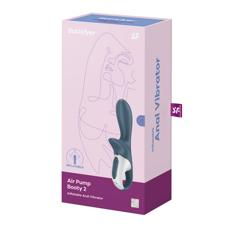 Satisfyer - Air Pump Booty 2 - Opblaasbare Anaal Vibrator - Grijs-Erotiekvoordeel.nl
