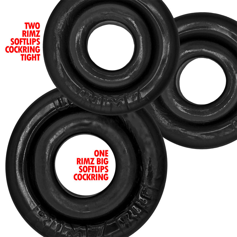 Oxballs - Rimringz - Multisize Pack 3 stuks - Zwart-Erotiekvoordeel.nl