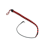 Kiotos Leather - Lederen Single Tail Zweep - 60 cm - Zwart/Rood-Erotiekvoordeel.nl