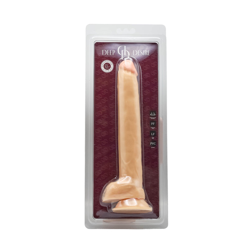 Deep Desire - PVC Dildo - 32 cm - Lichte Huidskleur-Erotiekvoordeel.nl