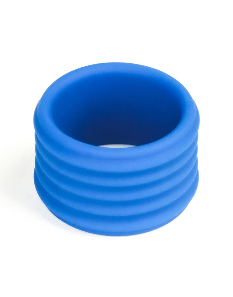 LoveToy - Pinnacle Pro - Deep Rib Grip Cockring - Blauw-Erotiekvoordeel.nl