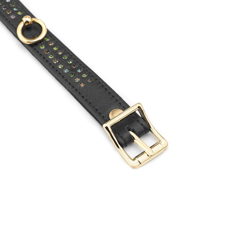 Liebe Seele - Shining Girl Handgemaakte lederen Enkelboeien Met strass Steentjes - exclusief En Luxe ontwerp-Erotiekvoordeel.nl