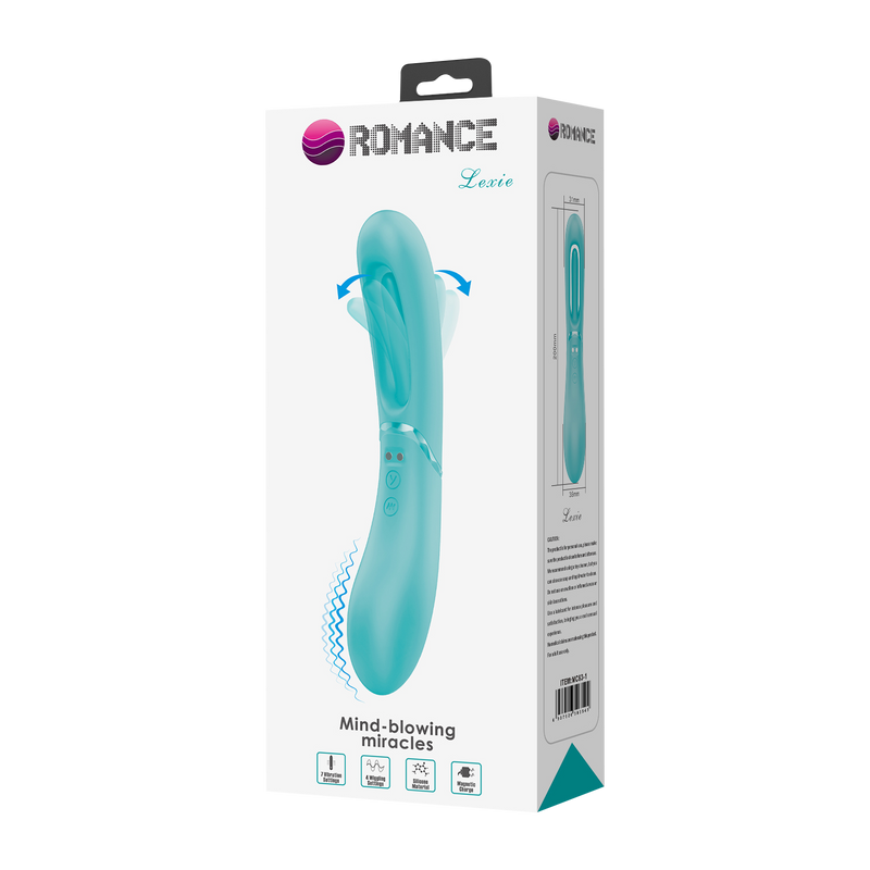 Pretty Love - Romance Lexie - Vibrator met Wiebelend Tongetje - Turquoise-Erotiekvoordeel.nl