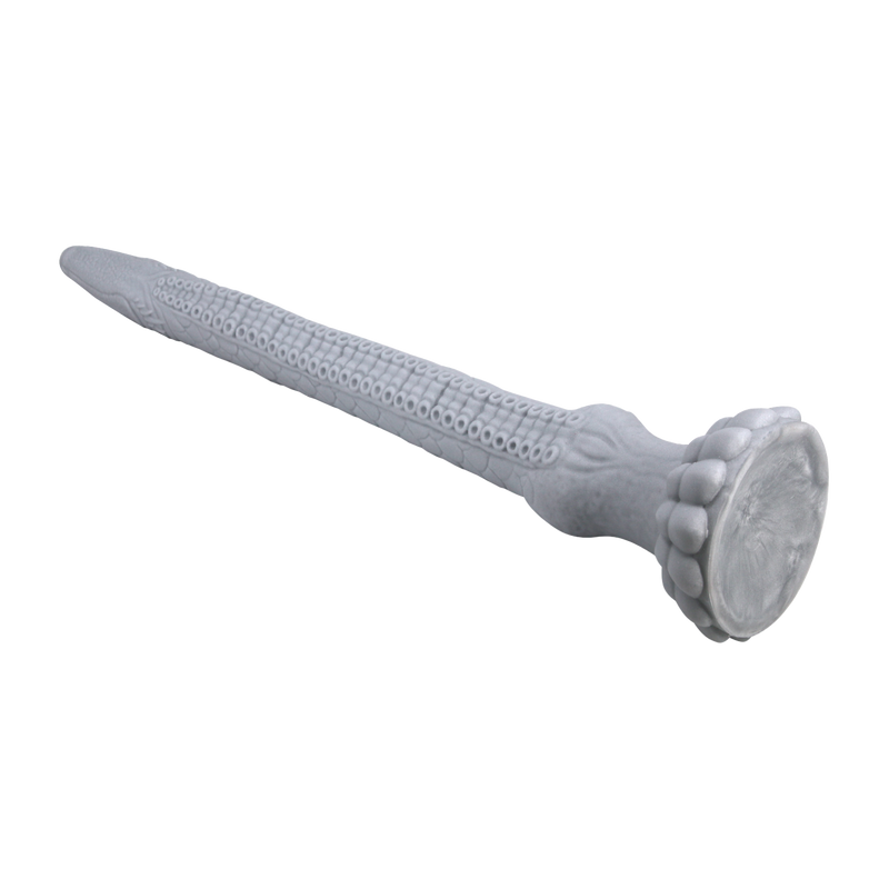 Power Monsters - Basilisk - Taps Toelopende Fantasie Dildo - Grijs-Erotiekvoordeel.nl