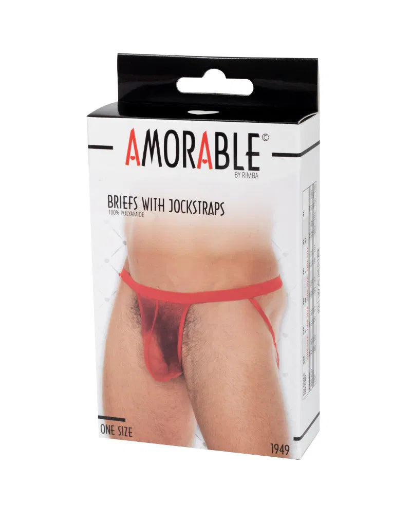 Amorable - Transparante Jockstrap Herenslip - Rood-Erotiekvoordeel.nl