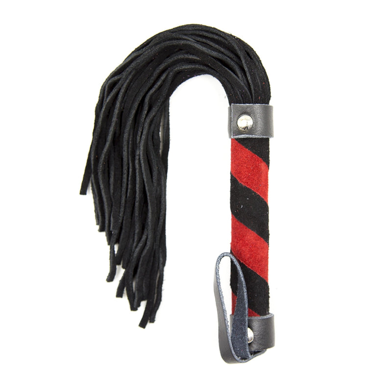 Smart Moves - Korte Suede Flogger - 24 cm - Zwart/Rood-Erotiekvoordeel.nl