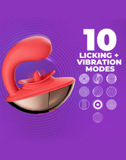 IY - Rondy - Likkende Clitoris Vibrator - Met App Control - Rood-Erotiekvoordeel.nl