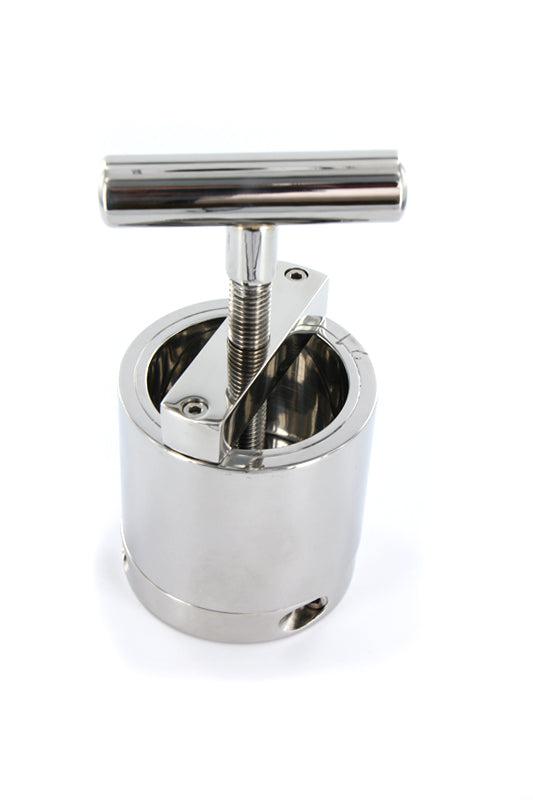 Kiotos Steel - Extreme RVS Ball Flash Crusher Met Schroefklem-Erotiekvoordeel.nl