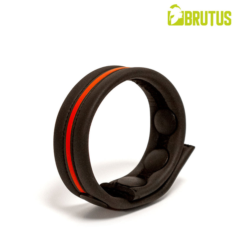 Brutus - Neopreen Cockstrap - Verstelbaar met drukknopen - Zwart/Rood-Erotiekvoordeel.nl