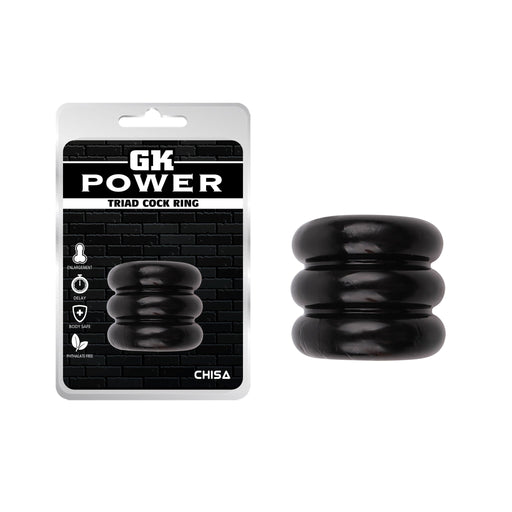 Chisa - GK Power - Triad Cock Ring - Zwart-Erotiekvoordeel.nl