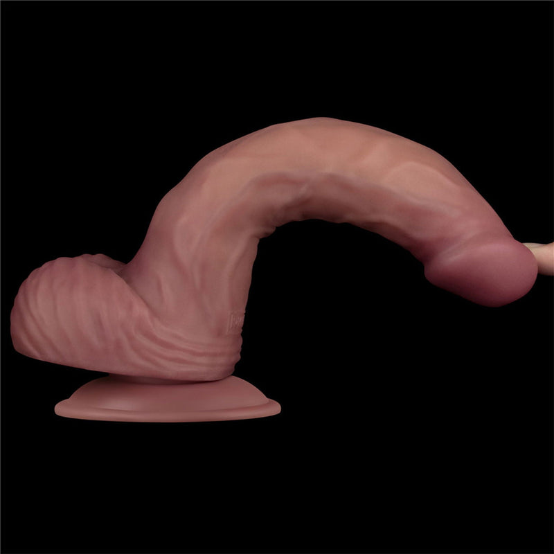 LoveToy - Power Cock - 23 cm - Vibrerende Dildo - Dual Density - Lichte Huidskleur-Erotiekvoordeel.nl