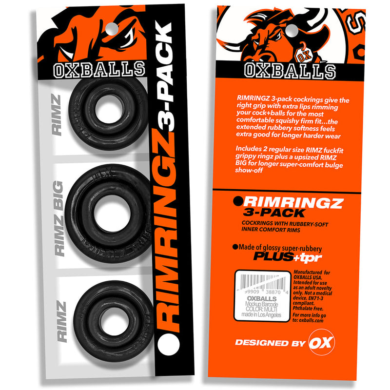 Oxballs - Rimringz - Multisize Pack 3 stuks - Zwart-Erotiekvoordeel.nl