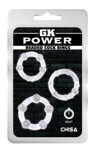 Chisa - GK Power Beaded Cockringen Set - 3 stuks - Transparant-Erotiekvoordeel.nl