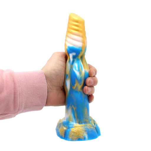 Kiotos Monstar - Dildo Beast 19 - 25 x 6 cm - Goud/Blauw/Wit-Erotiekvoordeel.nl