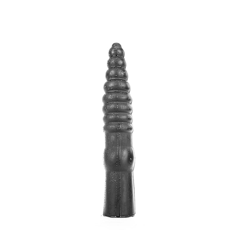 All Black - Grote Geribbelde Dildo - 34 x 6 cm - Zwart-Erotiekvoordeel.nl