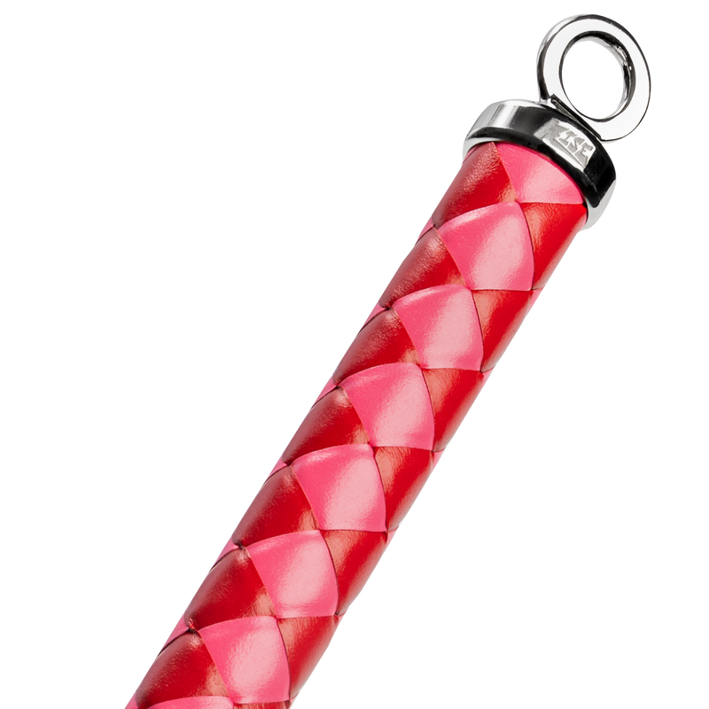 RISE - BDSM Zweep - Feather Slim Single Tail - Rood/Roze-Erotiekvoordeel.nl
