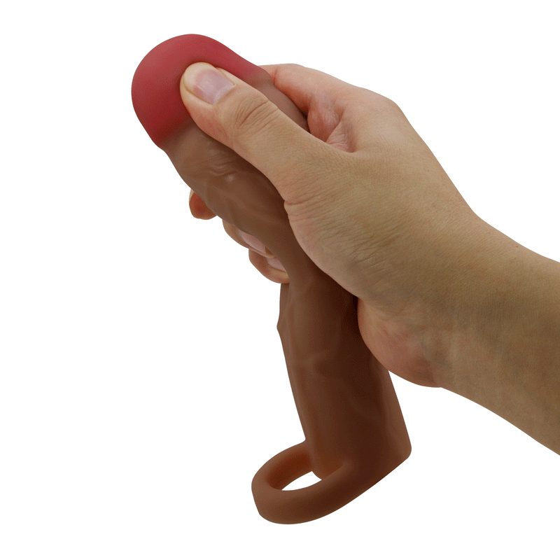 Pretty Love - Hani - Verlengende Penis Sleeve met Cockring - 50mm - Bruin-Erotiekvoordeel.nl