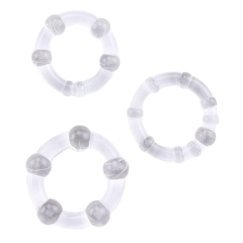 Chisa - GK Power Beaded Cockringen Set - 3 stuks - Transparant-Erotiekvoordeel.nl
