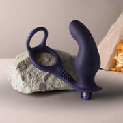 Rocks-off - Nova Zenturian - Prostaatplug met penis- en testikelringen - Blauw-Erotiekvoordeel.nl