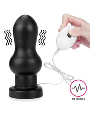 LoveToy - Rammer - King Size Vibrerende Buttplug - 18 cm - Zwart-Erotiekvoordeel.nl