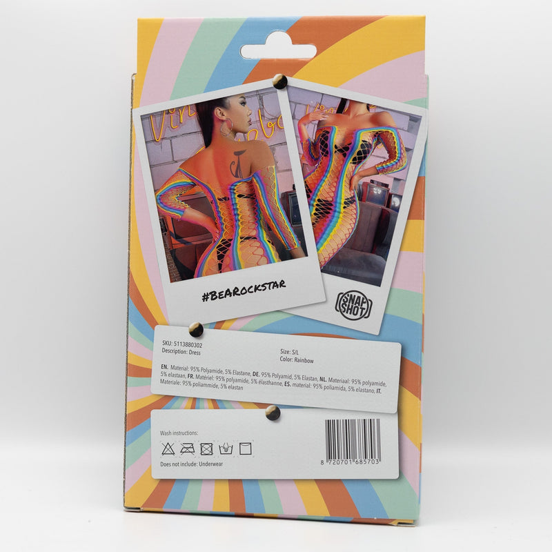 Snapshot - #bearockstar - Visnet Jurk Blote Schouders - One Size - Rainbow-Erotiekvoordeel.nl