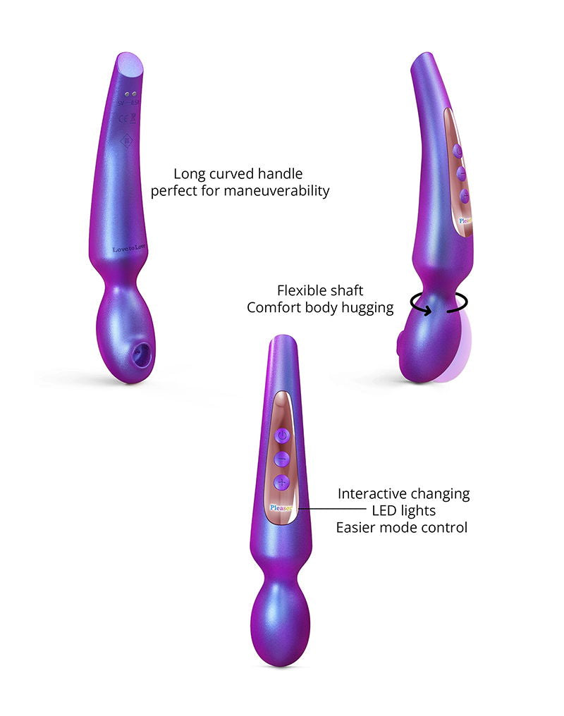 Love to Love - Pleaser - Wand Vibrator met Flapper Functie - Iridescent Night-Erotiekvoordeel.nl