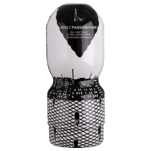 Passion Cup Masturbator Vagina - Wit/Zwart-Erotiekvoordeel.nl