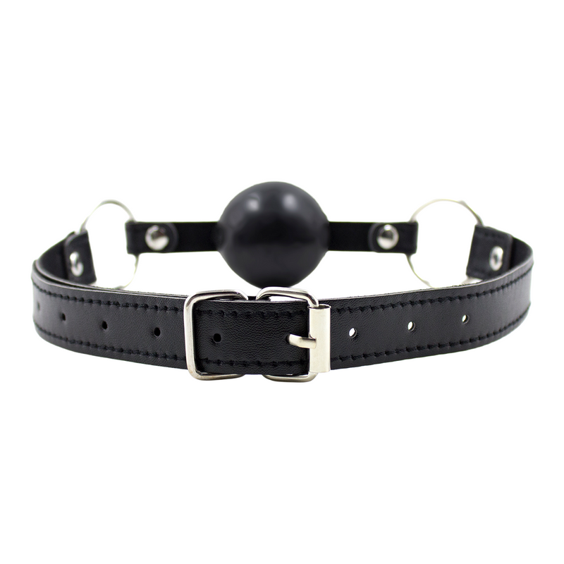Smart Moves - Ball Gag - Siliconen Bal - PU Lederen Band - Zwart-Erotiekvoordeel.nl