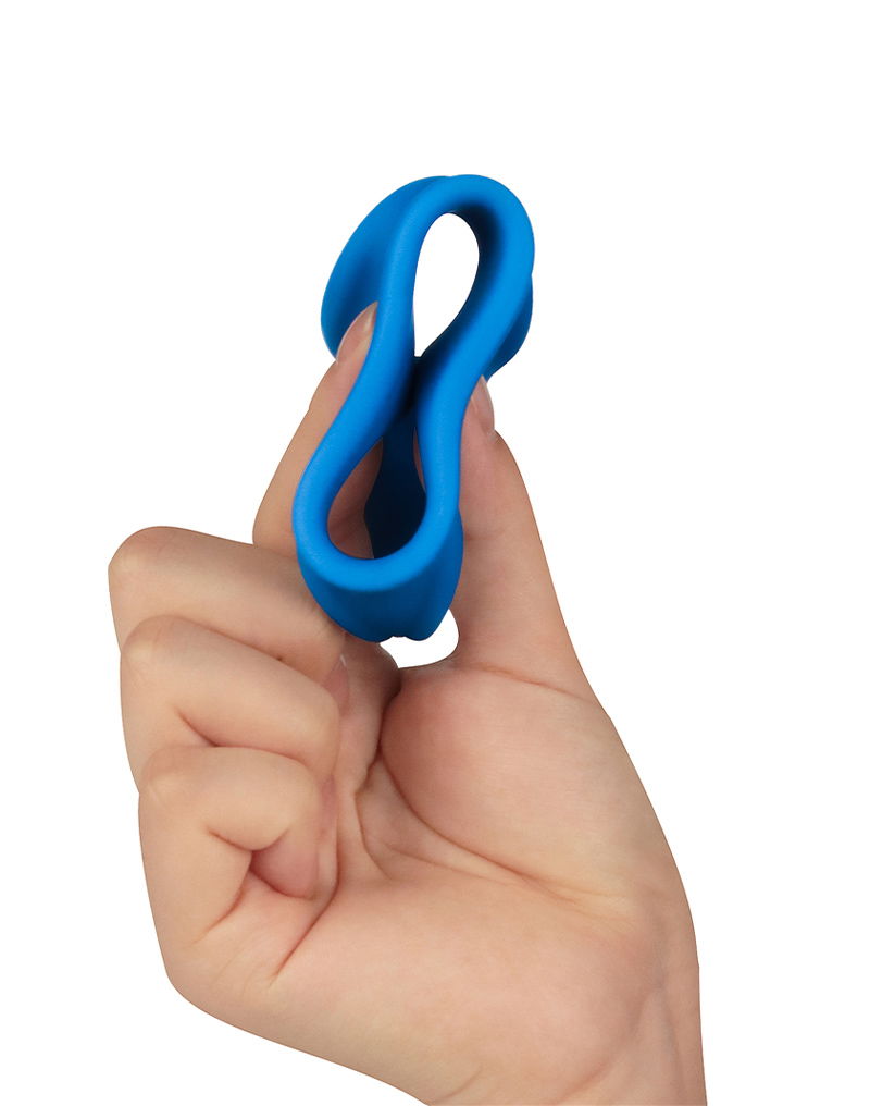 LoveToy - Pinnacle Pro - Trio Grip Enhancer Cockring - Blauw-Erotiekvoordeel.nl