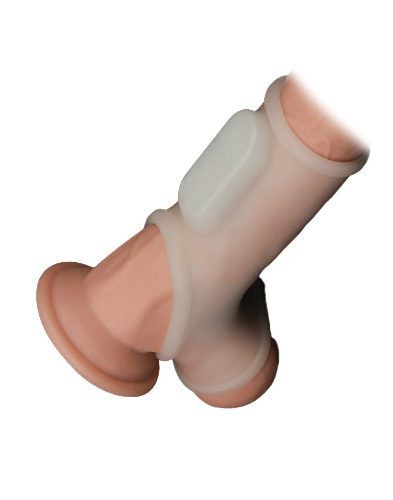 LoveToy - Vibrerende Rekbare Penis Sleeve - Silk Knights - Wit-Erotiekvoordeel.nl