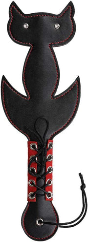 Spanking Paddle Black Cat - Zwart/Rood-Erotiekvoordeel.nl