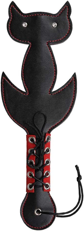 Spanking Paddle Black Cat - Zwart/Rood-Erotiekvoordeel.nl
