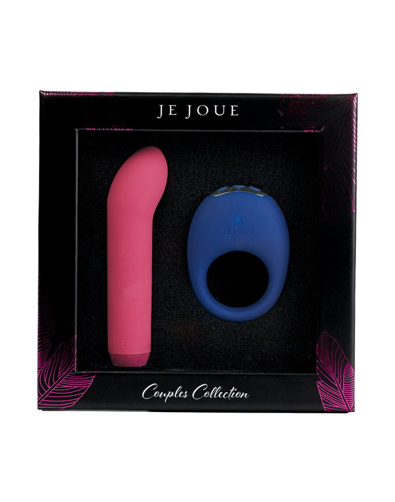 Je Joue - Cadeauset Couples Collection - G-spot Bullet Vibrator & Vibrerende Cockring - Roze/blauw