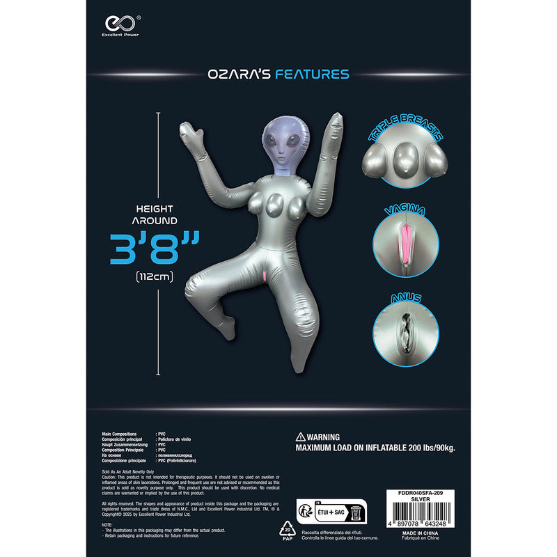 To Infinity - Opblaaspop Alien Vrouw met Drie Borsten - Zilver