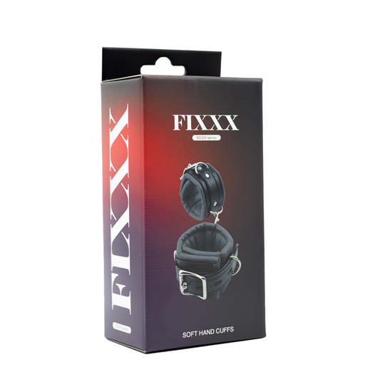 Fixxx - Zacht Gevoerde Handboeien - PU Leer - Zwart-Erotiekvoordeel.nl
