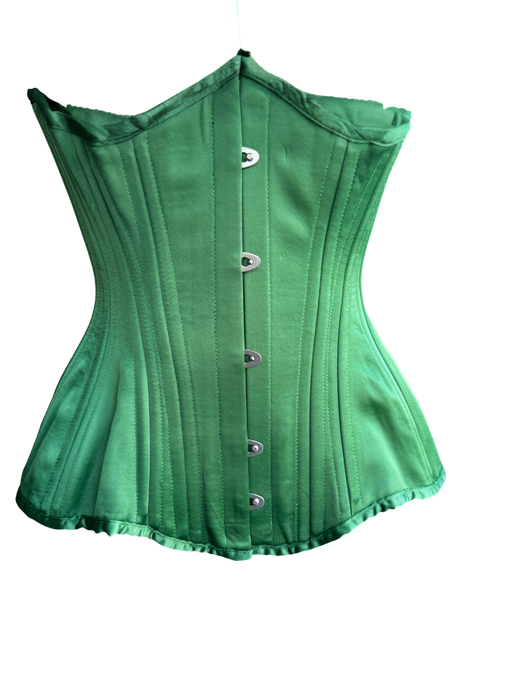 Laced-up - Satijnen Underbust Corset - Smaragdgroen-Erotiekvoordeel.nl