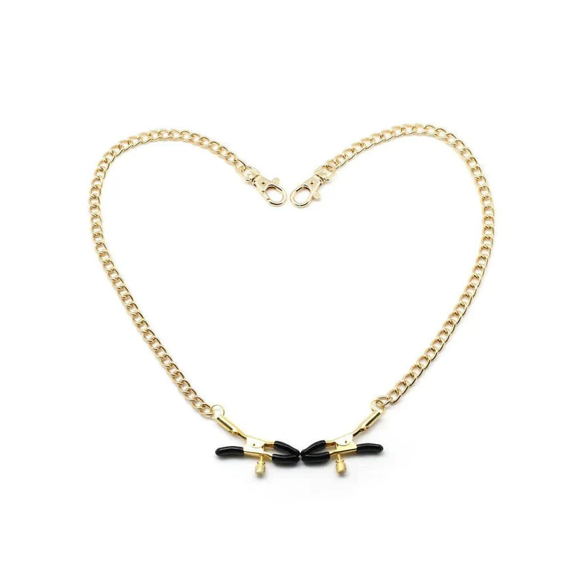 Liebe Seele - Verstelbare Bull Nose Tepelklemmen Met Ketting - Goud