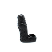 Kiotos Monstar 05 - Penis Sleeve - Penisverlenging - Met Ball Stretcher Opening - Diameter Ø 50 mm - Siliconen - Zwart