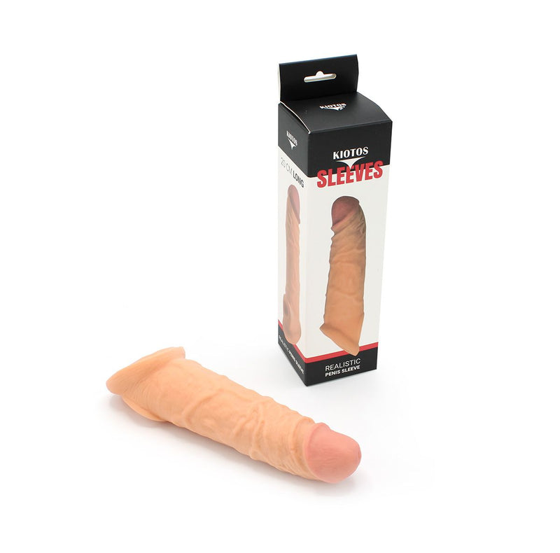 Kiotos - Penis Sleeve van 20 cm - Realistische sensatie - TPE - Lichte Huidskleur