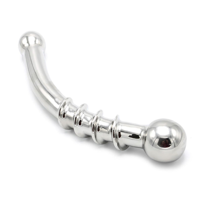 Kiotos - Curve Steel Dildo Twisted - Dildo met Ribbels - RVS