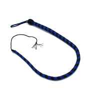 Kiotos - Lederen Single Tail Zweep - Blauw/Zwart - 90 cm