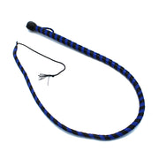 Kiotos - Lederen Single Tail Zweep - Zwart/Blauw - 140 cm