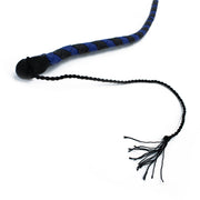 Kiotos - Lederen Single Tail Zweep - Zwart/Blauw - 140 cm
